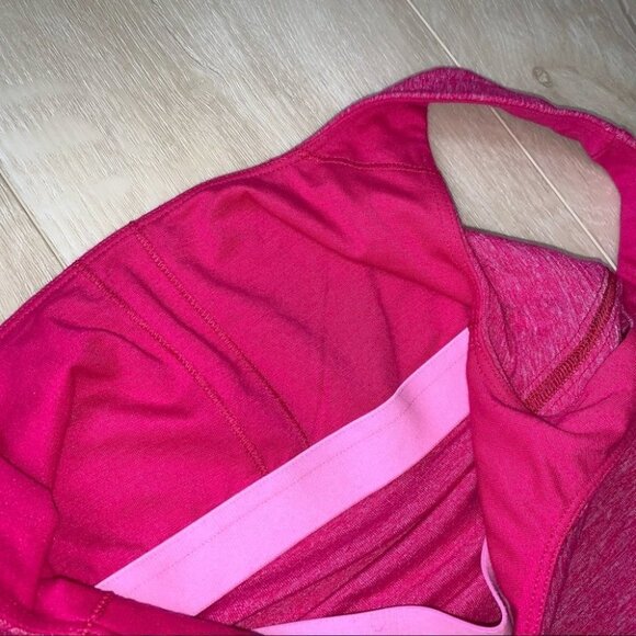 Lululemon Tank Top Women's Size 2 US Pink Heathered Amala Shelf Bra Yoga Workout - Picture 8 of 9